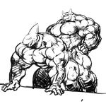  abs anthro azrath bending biceps black_and_white bovine cattle duo fin fish fur huge_muscles hyper hyper_muscles invalid_tag kuroma male mammal marine monochrome muscular nipples nude pecs pose quads shark sharp_teeth simple_background sketch small_head smile standing_behind sweat teeth triceps zanga 