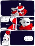  2016 aftertale animated_skeleton blood bone clothing comic geno_sans_(aftertale) glitch humanoid loverofpiggies male papyrus_(undertale) scarf skeleton speech_bubble text undead undertale video_games 