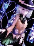  bad_id bad_pixiv_id black_hat blurry bow cowboy_shot depth_of_field dyolf eyeball frilled_shirt_collar frills green_eyes green_skirt hat hat_bow heart heart_of_string komeiji_koishi light_smile long_sleeves looking_at_viewer parted_lips shirt short_hair silver_hair skirt solo stained_glass stitches third_eye touhou wide_sleeves yellow_bow yellow_shirt 