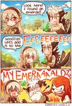  2boys anger_vein animal_ears armor black_hair blonde_hair cloud crossover day emerald english female_my_unit_(fire_emblem_if) fire_emblem fire_emblem_if flannel_(fire_emblem_if) gameplay_mechanics gem gloves hairband in_the_face kataro knuckles_the_echidna long_hair mamkute multicolored_hair multiple_boys my_unit_(fire_emblem_if) open_mouth pointy_ears punching red_eyes scar sonic_the_hedgehog speech_bubble surprised tail tail_wagging tree two-tone_hair white_hair wolf_ears wolf_tail 