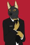  anthro canine dog german_shepherd mammal street streetdog suit 