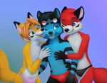  2016 anthro canine digital_media_(artwork) dog eyewear face_mark fox girly goggles james_fox jamesfoxbr jonhs leroy male male/male mammal open_mouth simple_background smile 