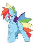  alpha_channel anus backsack balls butt crossgender equine feral friendship_is_magic hair looking_at_viewer looking_back male mammal mr_rottson multicolored_hair my_little_pony pegasus penis rainbow_dash_(mlp) smile solo teeth wings 