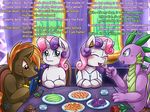  button_mash_(mlp) dialogue dragon eating english_text equine female friendship_is_magic horn horse male mammal my_little_pony pony spike_(mlp) sweetie_belle_(mlp) sweetie_bot text unicorn vavacung 