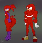  anthro anus arm_length_gloves back_sac balls big_butt big_penis boots butt clothing echidna erection eyeshadow footwear girly gloves high_heels knuckles_the_echidna makeup male mammal monotreme penis pranky sonic_(series) 