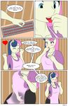  &lt;3 2016 anthro anthrofied blush bonbon_(mlp) breasts candy clothed clothing comic dekomaru earth_pony english_text equine female food friendship_is_magic fur hair horn horse mammal my_little_pony pony solo tan_fur text thehotroom 