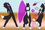  black_fur canine cybernetics dragunov_svd folf fox fur glow_effect glow_magic gun howlfeiwolf hybrid jacen_fate_wolf machine male mammal model_sheet ranged_weapon red_eyes rifle sniper_rifle weapon wings wolf 