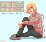  2012 android blonde_hair clothing hair humanoid i_feel_fantastic ionixis machine multicolored_eyes not_furry plug robot sweater tara_the_android 