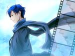  blue_hair hairpins kaito scarf short_hair vocaloid 