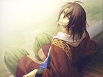  brown_hair green_eyes hakuouki_shinsengumi_kitan male_focus okita_souji smile 