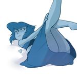  alien big_butt blue_hair blue_skin blushmallet butt cartoon_network gem_(species) hair lapis_lazuli_(steven_universe) lying on_back presenting solo steven_universe 