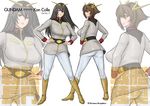  alternate_costume ass belt black_hair boots breasts brown_eyes brown_hair commentary_request english from_behind frown full_body gundam hairband hands_on_hips highres ice_(seriousgraphics) kantai_collection kneepits long_hair long_sleeves medium_breasts military military_jacket military_uniform mobile_suit_gundam multiple_girls mutsu_(kantai_collection) nagato_(kantai_collection) outline pants pose shiny shiny_clothes short_hair smile taut_clothes title twitter_username uniform watermark 