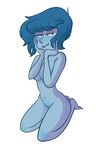  2016 alien bedroom_eyes big_breasts biting_lip blue_eyes blue_hair blue_skin blush blushmallet breasts cartoon_network feet female fingers gem gem_(species) hair half-closed_eyes hi_res humanoid lapis_lazuli_(steven_universe) pussy seductive simple_background steven_universe 