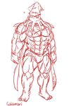  ! 2015 4_fingers 5_toes abs anthro arkalpha biceps big_muscles calamari cephalopod clothed clothing cute digital_drawing_(artwork) digital_media_(artwork) fin full-length_portrait giant_squid hair huge_muscles line_art long_hair male manly marine monochrome muscular muscular_male no_iris obliques pecs plantigrade portrait pose quads red_and_white samudra_aquarium scalie scar serratus simple_background sketch solo speedo squid standing surprise swimsuit tentacle_hair tentacles toes topless white_background 