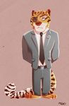  anthro clothing disney eye_patch eyewear feline mammal mistermead simple_background tiger zootopia 