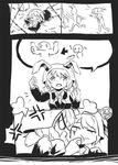  anchor anger_vein comic floppy_ears greyscale kapiten70 monochrome multiple_girls parody popeye popeye_the_sailor ringo_(touhou) seiran_(touhou) silent_comic touhou 