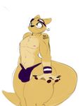  2016 anthro bulge clothing jaynatorburudragon male mammal mustelid otter solo swimsuit tattoo 