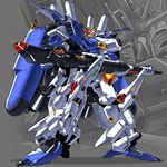  commentary_request energy_gun ex-s_gundam green_eyes gundam gundam_sentinel kouichi_(kouichi-129) mecha no_humans standing thrusters weapon 