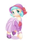  2016 blue_eyes blue_hair clothed clothing coco_pommel_(mlp) dress dstears earth_pony equine eyelashes female feral footwear friendship_is_magic hair hat horse looking_at_viewer mammal multicolored_hair my_little_pony pony shoes short_hair simple_background smile solo two_tone_hair white_background 