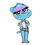 anthro blue_fur blush cartoon_network cat clothed clothing clothing_lift feline female flutteringpie fur looking_at_viewer mammal mature_female mother nicole_watterson panties parent skirt skirt_lift solo the_amazing_world_of_gumball underwear 