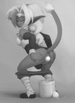  aisha_clanclan animal_humanoid black_and_white butt cat_humanoid collar ctarl-ctarl dogyd egg feline female humanoid mammal monochrome outlaw_star oviposition pussy raised_tail simple_background solo spread_butt spread_legs spreading 