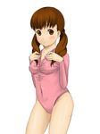  brown_eyes brown_hair extra fumitsuki_(tick_tack_works) k-on! leotard long_hair lowres pink_leotard solo twintails wakaouji_ichigo 