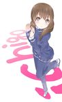  bad_id bad_pixiv_id banned_artist brown_eyes brown_hair castanets extra instrument k-on! long_hair mirai_(macharge) solo track_suit twintails un_tan wakaouji_ichigo 