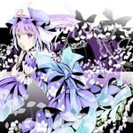  bad_id bad_pixiv_id bug butterfly fan hat hebitsukai insect pink_eyes pink_hair ribbon saigyouji_yuyuko short_hair solo touhou 