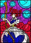  bad_id bad_pixiv_id faux_traditional_media highres koutyousan onozuka_komachi solo stained_glass touhou 