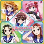  disc_cover haramura_nodoka kataoka_yuuki miyanaga_saki saki seifuku someya_mako takei_hisa 