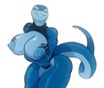  anthro big_breasts bigdad blue_body blue_eyes bomba_(krillos) breasts female huge_breasts komodo_dragon lizard monitor_lizard nipples one_eye_closed partially_unclothed reptile scalie scar smile solo tattoo teeth wide_hips wink 