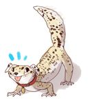  ambiguous_gender animated blinking canine collar dalmatian dog feral front_view hybrid iguanamouth leopard_gecko mammal scalie smile solo standing tailwag tongue tongue_out 