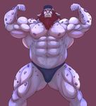  2016 5_fingers abs armpits biceps big_biceps big_muscles blue_clothing clothed clothing colored digital_drawing_(artwork) digital_media_(artwork) empty_eyes flexing front_view hair huge_muscles humanoid humanoid_hands league_of_legends light male manly manlyster muscular muscular_male navel nipples obliques open_mouth pinup portrait pose purple_background purple_nipples purple_skin purple_theme quads red_eyebrows red_hair riot_games serratus shaded simple_background solo speedo swimsuit teeth three-quarter_portrait topless troll trundle video_games 