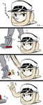  4koma bismarck_(kantai_collection) blew_andwhite comic commentary_request graf_zeppelin_(kantai_collection) hat highres kanchou kantai_collection kraken multiple_girls peaked_cap sleeping sleeping_with_eyes_open twintails what zzz 