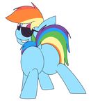  alpha_channel butt equine eyewear female feral friendship_is_magic hair looking_at_viewer looking_back mammal mr_rottson multicolored_hair my_little_pony pegasus rainbow_dash_(mlp) smile solo sunglasses teeth wings 