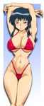  bare_legs bikini blush breasts erect_nipples female fujimura_shizuru highres large_breasts legs shinkon_gattai_godannar!! swimsuit ta152_(graf_zeppelin) thong 