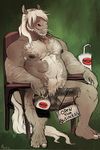  2016 5_toes animal_genitalia animal_penis anthro arm_hair armpit_hair balls beard biceps black_penis body_hair brian_cochen chair chest_hair chumbasket cup digital_media_(artwork) english_text equine equine_penis erection facial_hair fur grey_fur hair hair_over_eyes hairy hat hi_res horse humanoid_feet long_hair long_tail male mammal medial_ring musclegut muscular muscular_male navel nipples nude pecs penis plantigrade precum sign signature simple_background sitting smile solo teeth text textured_background toes toothpick vein veiny_penis white_hair 
