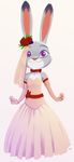  alec8ter anthro clothed clothing disney dress female flower fur grey_fur judy_hopps lagomorph looking_at_viewer mammal mistermead plant rabbit simple_background solo wedding_dress white_background zootopia 