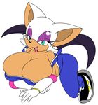  anthro bat big_breasts blue_eyes breasts cleavage clothed clothing female gloves hi_res huge_breasts lips mammal michiyoshi rouge_the_bat solo sonic_(series) 
