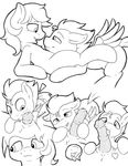  2016 animal_genitalia animal_penis braeburn_(mlp) duo earth_pony equine equine_penis erection eye_contact fearingfun feathered_wings feathers feral friendship_is_magic hair half-closed_eyes hi_res horse licking male mammal monochrome my_little_pony oral pegasus penis penis_lick pony sex smile thunderlane_(mlp) tongue tongue_out wings 