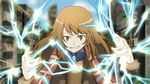  bad_id bad_twitter_id blue_bow blue_neckwear bow bowtie brown_eyes coat coppelion evil_grin evil_smile grin irae_creation light_brown_hair long_hair looking_at_viewer outdoors ozu_kanon pale_skin power_lines ruins scarf smile solo upper_body 