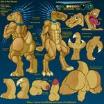  2016 alien balls big_butt butt claws collar digital_media_(artwork) english_text erection feet halo_(series) kig-yar kiggy male model_sheet mukihyena nude open_mouth penis presenting presenting_hindquarters simple_background solo standing text toes tongue video_games 