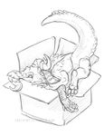  ambiguous_gender box claws cute deathclaw endivinity fallout greyscale hindpaw if_i_fits_i_sits monochrome paws sketch solo video_games 
