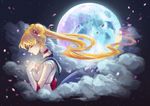  bishoujo_senshi_sailor_moon blonde_hair blue_sailor_collar choker circlet closed_eyes crescent crescent_earrings double_bun earrings elbow_gloves from_side full_moon gang_g gloves glowing hair_ornament jewelry lipstick long_hair makeup moon petals pink_lipstick profile red_choker sailor_collar sailor_moon sailor_senshi_uniform shiny sky solo star_(sky) starry_sky tsukino_usagi twintails upper_body very_long_hair white_gloves 