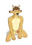  anthro balls barasaurus cervine deer erection humanoid_penis male mammal penis solo 