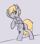 animal_genitalia animal_penis anus backsack balls blonde_hair butt crossgender cutie_mark derpy_hooves_(mlp) digital_media_(artwork) equine_penis feathered_wings feathers feral friendship_is_magic fur grey_fur grey_penis hair hooves looking_back male my_little_pony notsafeforhoofs penis perineum presenting presenting_hindquarters raised_tail simple_background standing tongue tongue_out wings yellow_eyes 