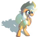  2013 absurd_res alpha_channel applejack_(mlp) blonde_hair cowboy_hat cutie_mark earth_pony equine female feral friendship_is_magic fur green_eyes hair hat hi_res horse mammal my_little_pony orange_fur pony simple_background smile solo thediscorded transparent_background 