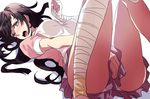  apron bandages black_hair blush breasts covering covering_crotch danganronpa long_hair lying medium_breasts miniskirt mole mole_under_eye on_back purple_eyes rena_(renasight) skirt solo super_danganronpa_2 tsumiki_mikan 