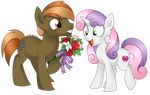  2016 blush button_mash_(mlp) duo equine female flower friendship_is_magic horn horse male mammal my_little_pony plant pony scarlet-spectrum sweetie_belle_(mlp) unicorn 