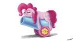  2016 canon cutie_mark earth_pony equine eyes_closed female feral friendship_is_magic fur hair horse mammal my_little_pony pink_fur pink_hair pinkie_pie_(mlp) pony sa1ntmax simple_background sleeping smile solo white_background 